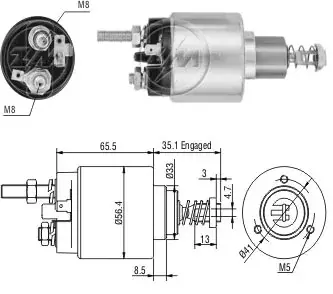 Втягувальне реле стартера Aftermarket ZM476 (фото 1)