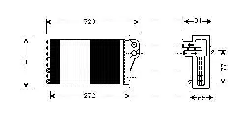 Радіатор обігрівача салону Citroen C3 (02-)/Peugeot 206 (98-), 307 (00-) AVA AVA COOLING PEA6356 (фото 1)