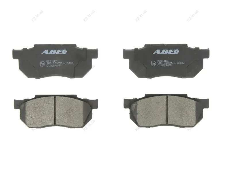 Комплект гальмівних колодок передн, HONDA ACCORD IV, ACCORD VI, ACCORD VII, CITY IV, CIVIC IV, CIVIC V, CR-V I, CR-V II, CRX I, CRX II, INTEGRA, JAZZ, JAZZ II, PRELUDE II, S2000 1.2-2.4 10.83- ABE C14019ABE (фото 1)