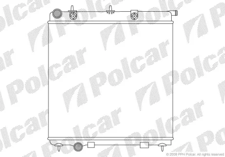 Радиатор охлаждения CITROEN C3 1.6 HDI (DV6ATED4), 02-10, 1330E6, 1330J2, 1330Q5, 1330V4, 9638520580 Polcar 231508A1