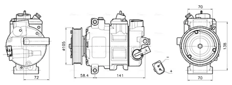 Компресор кондиціонера VW Amarok (10-), Transporter T5 (03-) 2.0TDI AVA AVA COOLING VNAK447