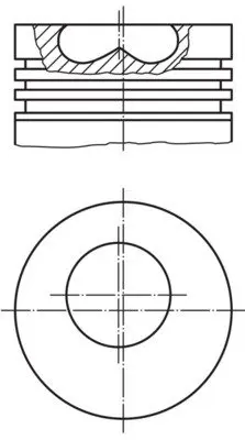 Поршень в комплекті на 1 циліндр, STD MAHLE KNECHT 0150600 (фото 1)