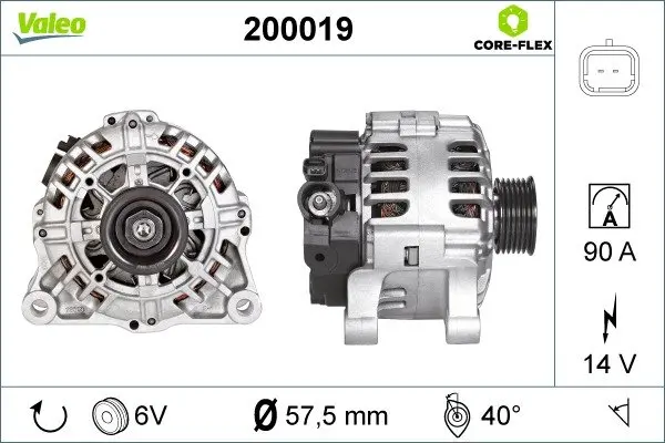 Генератор (14В, 80А, відновлений) CITROEN BERLINGO, BERLINGO MULTISPACE, C4, C4 GRAND PICASSO I, C4 I, C4 PICASSO I, C5 II, C5 III, C8, JUMPY I, JUMPY II, NEMO, XSARA, XSARA PICASSO 1.1-2.2 06.96- Valeo 200019 (фото 1)