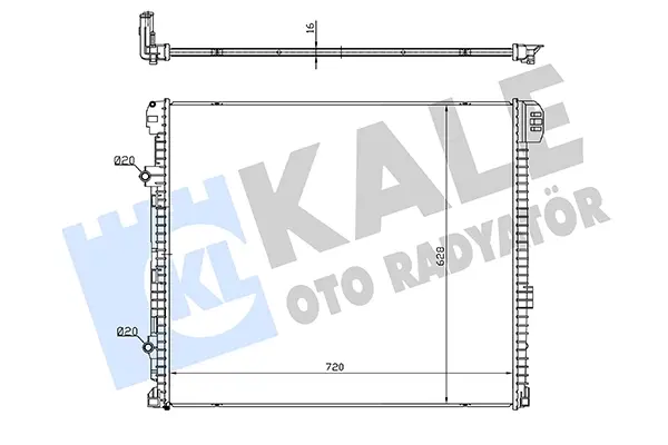Радіатор охолодження (додатковий) VW Crafter (16-)/MAN TGE (17-) 2.0TDi KALE OTO RADYATOR 363585 (фото 1)