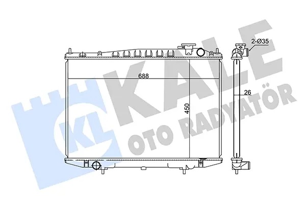 Радіатор охолодження двигуна (паяний) Nissan Navara D22 (97-) KALE OTO RADYATOR 362700 (фото 1)