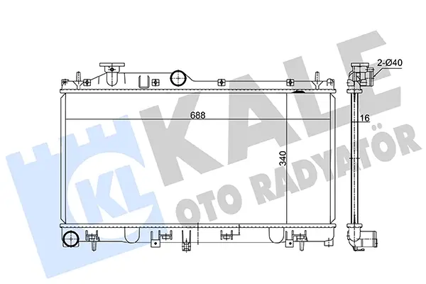 Радиатор охлаждения двигателя (паяный) Subaru Forester (12-) 2.0i, 2.5i KALE OTO RADYATOR 362360 (фото 1)