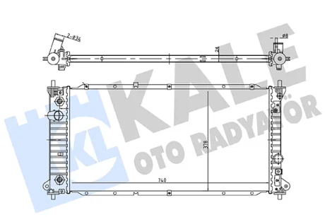Радіатор охолодження двигуна (паяний) SsangYong Actyon II, Korando (10-) АКПП KALE OTO RADYATOR 362350