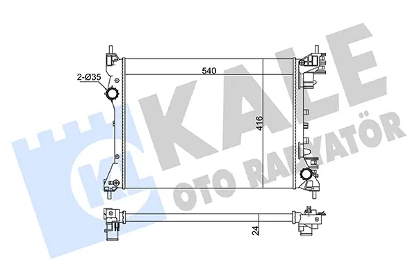 Радіатор охолодження двигуна Fiat Doblo (09-)/Opel Combo (12-) 1.4i KALE OTO RADYATOR 363070 (фото 1)