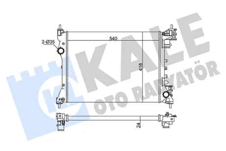 Радіатор охолодження двигуна Fiat Doblo (09-)/Opel Combo (12-) 1.4i KALE OTO RADYATOR 363070