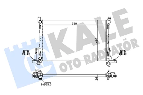 Радіатор охолодження двигуна Renault Trafic III (14-)/Opel Vivaro (14-)/Fiat Talento (16-) 1.6DCi KALE OTO RADYATOR 363085