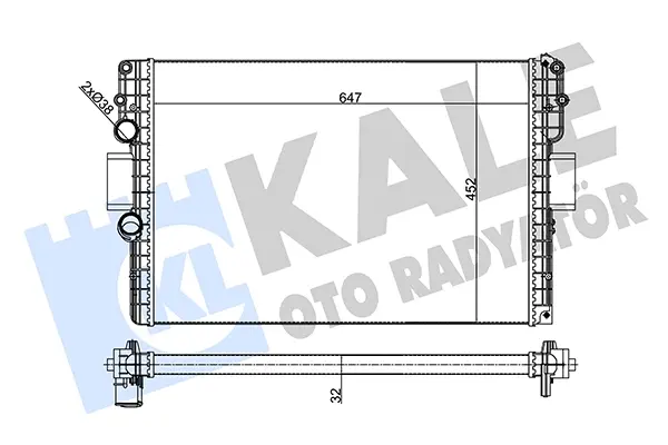 Радіатор охолодження двигуна Iveco Daily IV (06-) 2.3D, 3.0D KALE OTO RADYATOR 356245 (фото 1)