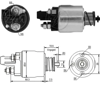 Втягуюче реле стартера Aftermarket ZM4492 (фото 1)