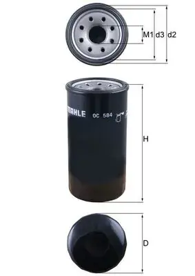 Масляний фільтр MAHLE KNECHT OC584 (фото 1)