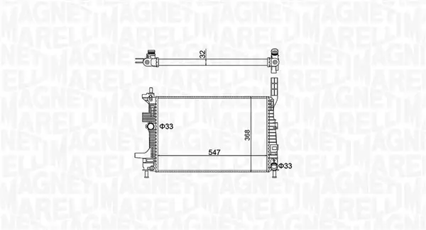 Радіатор двигуна (мкпп) FORD C-MAX II, FOCUS III, GRAND C-MAX, KUGA II, TOURNEO CONNECT V408 NADWOZIE WIELKO, TRANSIT CONNECT, TRANSIT CONNECT V408 1.5D/1.6D 07.10- MAGNETI MARELLI 350213159700 (фото 1)