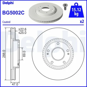 Гальмівний диск Delphi BG5002C