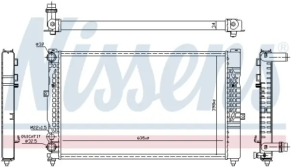 Радіатор охолодження A6/Passat/Superb (+/-AC) NISSENS 60491 (фото 1)
