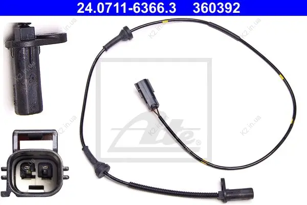 Датчик ABS передн лів VOLVO XC90 I 2.4D-4.4 06.02-12.14 ATE 24071163663 (фото 1)