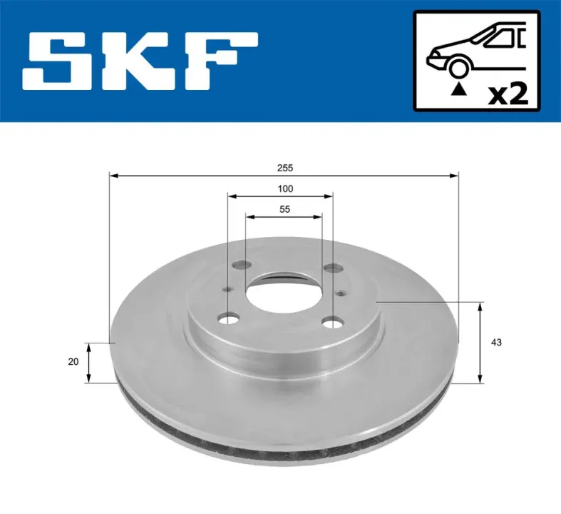 Комплект гальмівних дисків SKF VKBD80839V2 (фото 1)