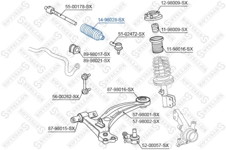Пильовик кермової рейки STELLOX 1498028SX