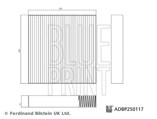 Фільтр салону BLUE PRINT ADBP250117 (фото 1)