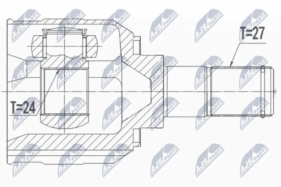 Внутрішній шрус hyundai santa fe 12 azera 11, npwhy538 Nty NPWHY558 (фото 1)