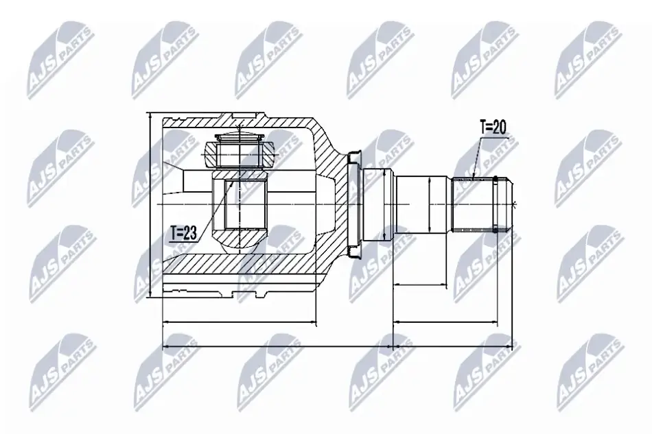 Внутрішній шрус Toyota hi-lux 4wd, 43430-0k070 Nty NPWTY059 (фото 1)