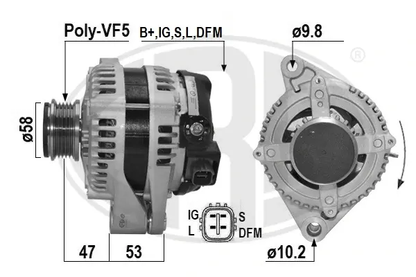 Генератор TOYOTA ERA 210493A (фото 1)